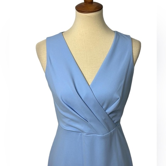 Betsey Johnson Faux Wrap Dress Powder Blue Size 4P - Picture 2 of 9